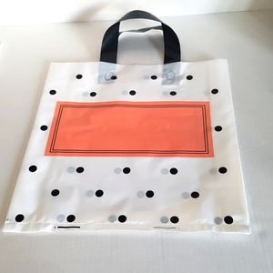 10 pc Dots Design White Shopping Bags 11" Height x 12.25" in. Width Inside